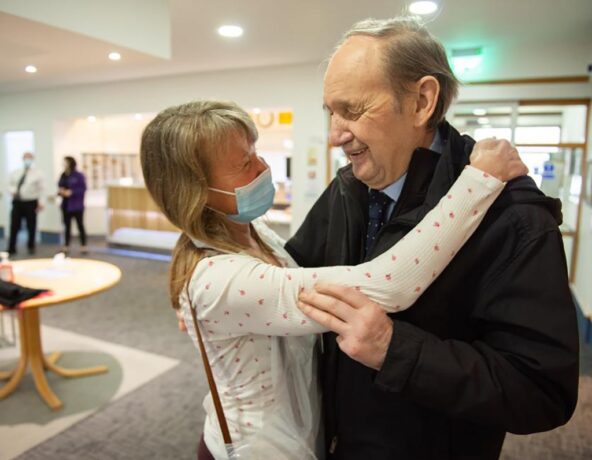 Family member visits Erskine hospital in Scotland