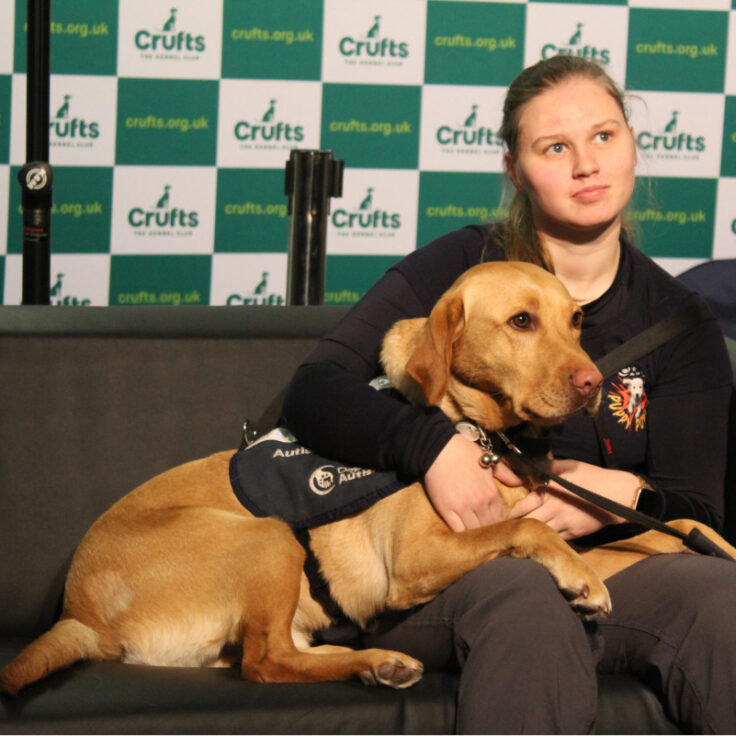 A girl and her dog from Dogs for Autism